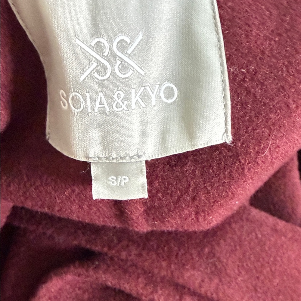 Soia & Kyo BRIDGETTE-N Merlot Women's Wool Belted Coat R13A - Picture 10 of 11